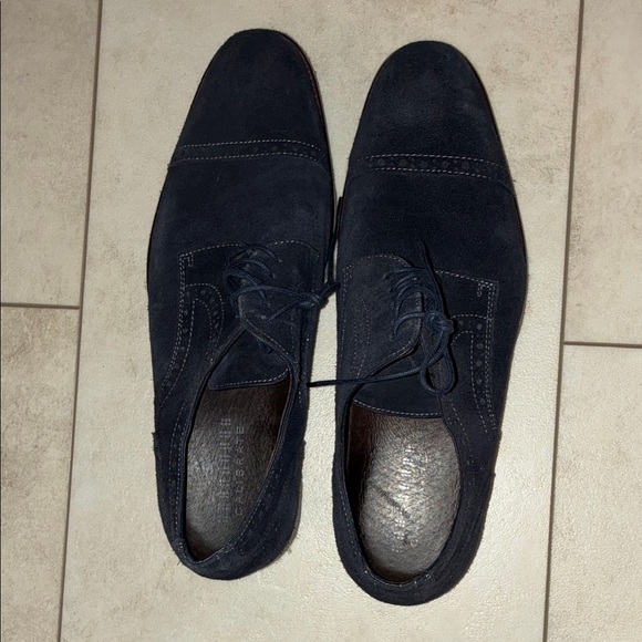 Calibrate Men\'s High End Navy Suede Oxford Shoes Made for Nordstrom Size 12